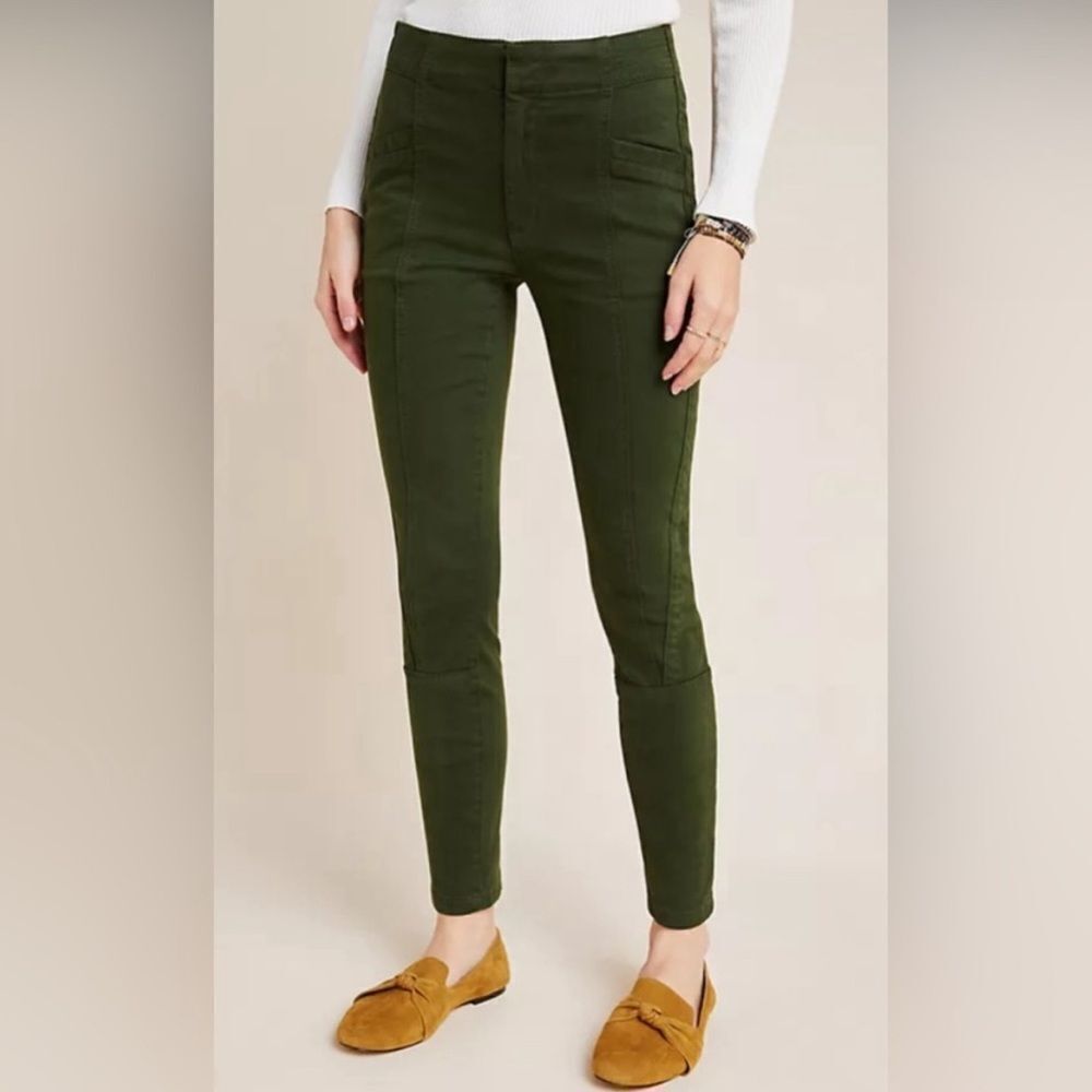 BY ANTHROPOLOGIE | Green Jefferson Utility Skinny Ankle Pants Women’s Size 29/8